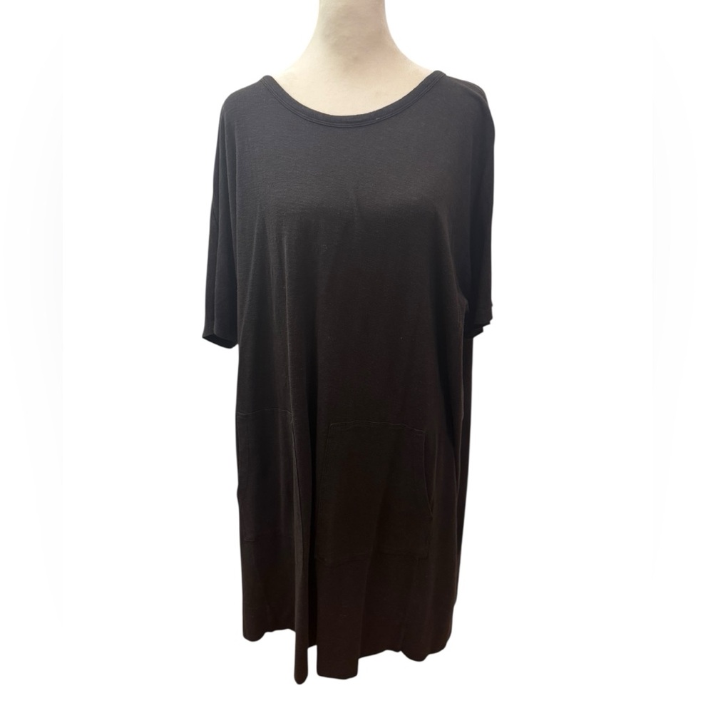 Eileen Fisher cotton and hemp short sleeve dress. Black. Size XL. EUC